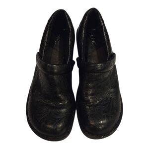 b.o.c. Black Embossed Mules